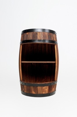 Barek beczka drewniany szafka na alkohol otwarta