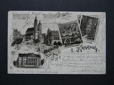 KRAKÓW POZDROWIENIE Z KRAKOWA 1899