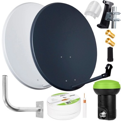 ANTENA czasza SATELITARNA 80 ZESTAW SINGLE HD 4K