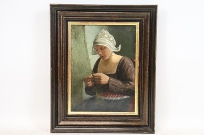 Wilhelm Gdanietz Portret kobiety - olej -oryginał