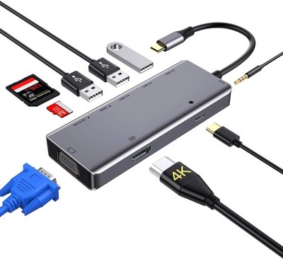 Adapter USB C 9 w 1 koncentrator HUB 4K HDMI