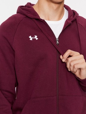 Under Armour Bluza Ua Rival Fleece Fz Hoodie 1379767 Bordowy Loose Fit