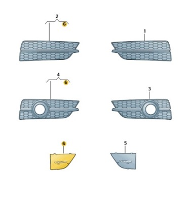Заглушка решётки бампера перед audi a7 sline правая фото №1