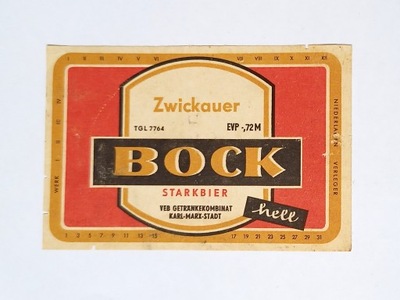 Etykieta Zwickauer BOCK Starkbier