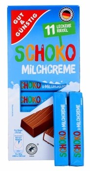 Schoko Batoniki mleczne w czekoladzie 11szt. DE