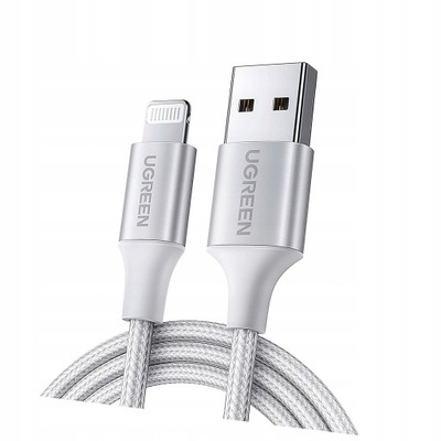 Kabel Ugreen US199 60163 USB-A / Lightning MFi 2m srebrny