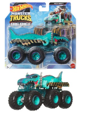 HOT WHEELS MONSTER TRUCKS BIG RIGS 6-kołowa ciężarówka MEGA-WREX HWN87