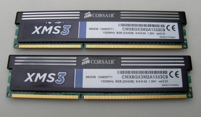 CORSAIR XMS3 8Gb DUAL CHANNEL DDR3 1333Mhz
