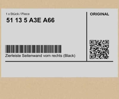 FACING, PANEL OZD.SCIANY BOCZN.Z PRZ.Z PR.STR. (BLACK) MINI F55 F55 F56 F56 F66 F6  