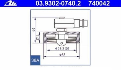 A0A2F1 ATE ATE ПРОБКА НАКЛАДКА ODPOWIETRZAJĄCA NR 38A