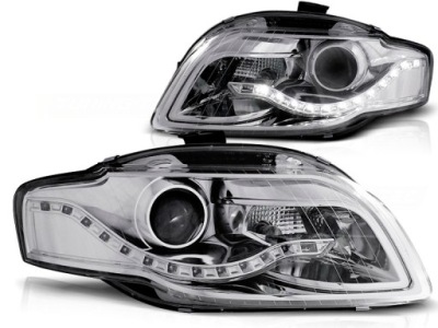 Ліхтарі  передні audi a4 b7 04-08r led line хром + двигуни reg безкоштовно!! фото №1