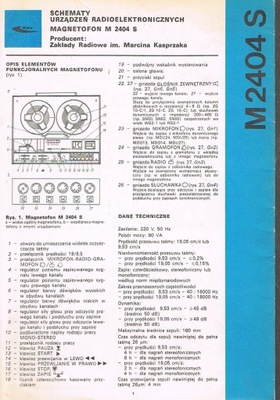 MAGNETOFON M 2404 S SCHEMATY