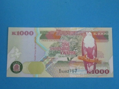 Zambia Banknot 1000 Kwacha 1992 UNC P-40a