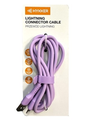 Kabel Hykker USB - Apple Lightning 1,5 m fioletowy