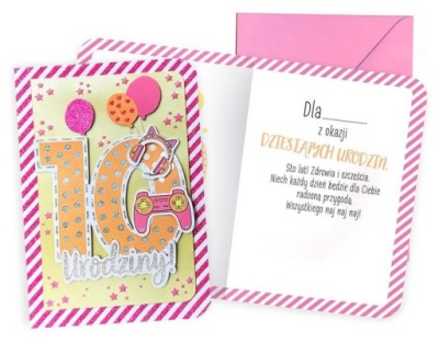 Karnet B6 Urodziny 10 dziewczynka