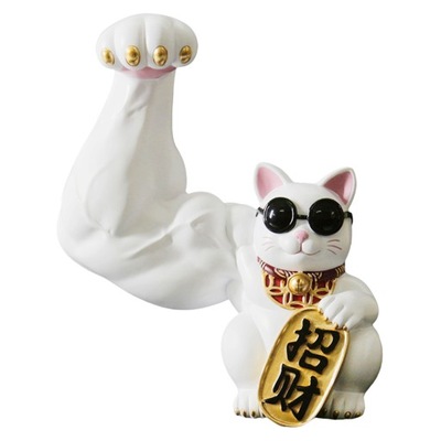 Figurka kota Figurka pieniędzy Rzeźby białe szczęście