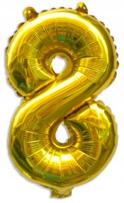 Balon Foliowy Numer Cyfra 8 Złoty 80cm Party
