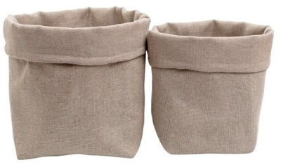Zestaw 2 szt. koszyk tekstylny pojemnik lniany