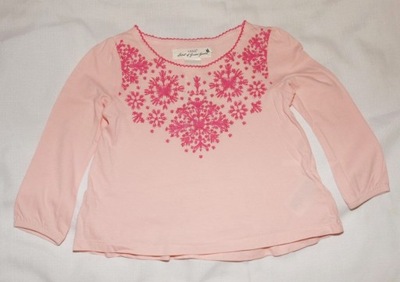 H&M różowa bluzka brokat kwiatuszki 98/104