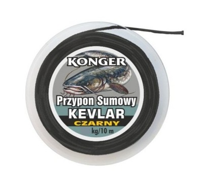 A - PRZYPON SUMOWY KEVLAR 100kg/10m CZARNY KONGER