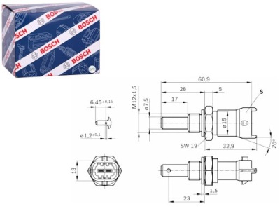 Bosch 281 002 704 датчик, температура жидкость охлаждающий фото №1