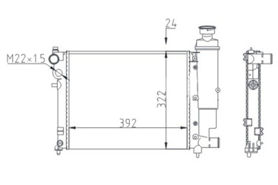 CHLODNICA, SISTEMA DE REFRIGERACIÓN DEL MOTOR HART 600 482  