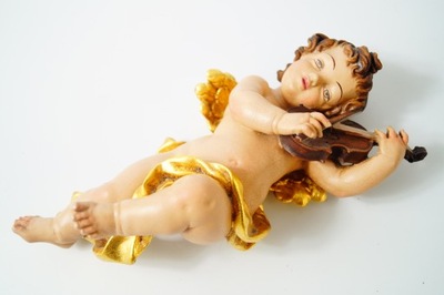 Grający anioł putto polichromia figura rzeźba