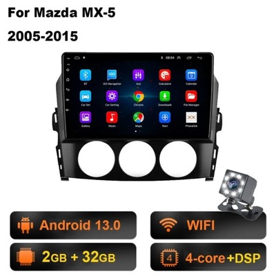 NAWIGATOR GPS ANDROID 13 RADIO DE AUTOMÓVIL PARA MAZDA MX-5 MX5 MIATA 2005 CARPLAY  