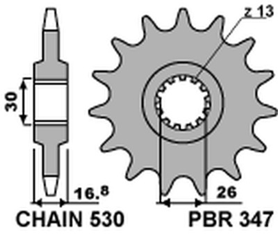 PBR ENGRANAJE PARTE DELANTERA 347 16 HONDA CBR 1000RR 04-16  