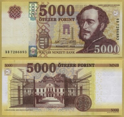 -- WĘGRY 5000 FORINT 2016 BD P205a UNC