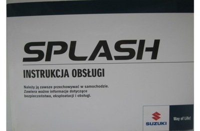 SUZUKI SPLASH 2008-2014 Polska instrukcja obsługi