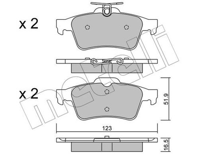 Metelli тормозные колодки тормозные ford focus ii 04- задняя фото №1