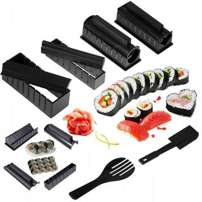 Zestaw Komplet 10 Foremek Forma Do Zawijania Sushi Serce Różne Kształty