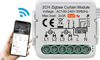 MINI STEROWNIK ROLET MARKIZ ŻALUZJI 2C TUYA ZIGBEE