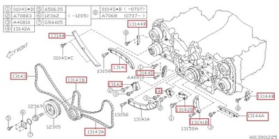 JUEGO ENGRANAJE DE DISTRIBUCIÓN CADENA TENSOR SOPORTES SUBARU LEGACY OUTBACK TRIBECA 3.6L H6  