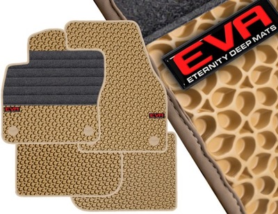 COLOR BEIGE ALFOMBRILLAS GOMA PARA COCHE EVA KROPLE DE AGUA EMBLEMA I REFORZADOR  