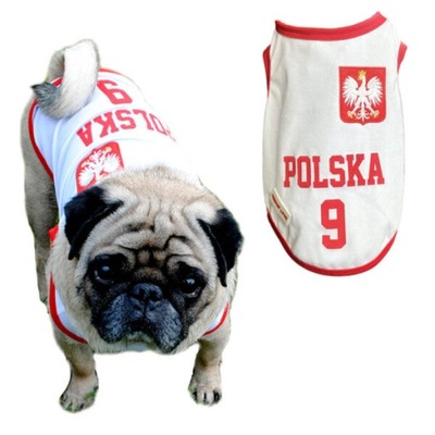 Przewiewna koszulka dla psa reprezentacji POLSKA L
