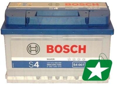 BOSCH S4 72AH 680A P+