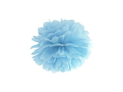 Pompon papierowy niebieski, 25cm