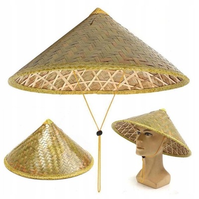 Chiński styl słomkowy bambusowy kapelusz przeciwsł