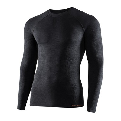 Brubeck Koszulka termoaktywna z długim rękawem Active Wool Merino Czarna L