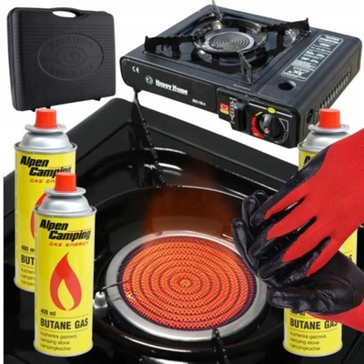 KUCHENKA CERAMICZNA GAZOWA TURYSTYCZNA 2W1 Z WALIZKĄ + 4X KARTUSZE GAZOWE