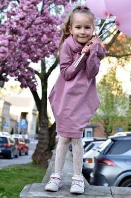 Lovemade tuniko-sukienka dla dziewczynki lilaróż