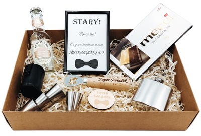 ZAPROSZENIE dla ŚWIADKA - PROŚBA o ŚWIADKOWANIE PREZENT BOX ZESTAW PUDEŁKO