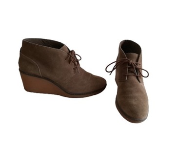 Buty botki koturny skórzane CLARKS r. 39 wkł 25 cm