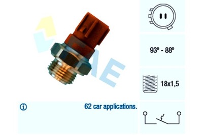 FAE TERMOWYŁĄCZNIK ВЕНТИЛЯТОРА РАДИАТОРА HONDA ACCORD V ACCORD VI