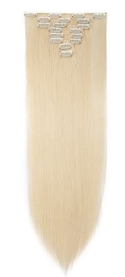 Doczepiane włosy clip in platynowy blond 60 cm