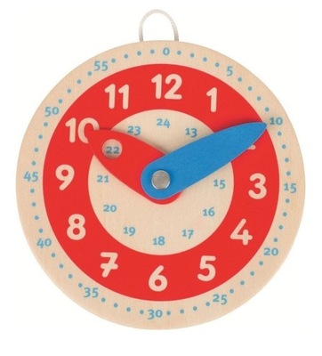 Drewniany zegar do nauki godzin czasu nauka