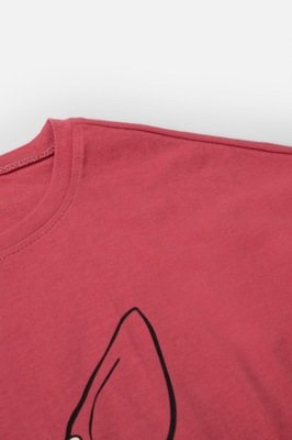 T-shirt Dziewczęcy 134 Basic czerwony Mokida