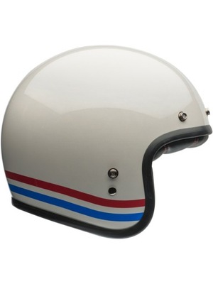 Kask otwarty Bell Custom 500 Stripes biały perłowy L